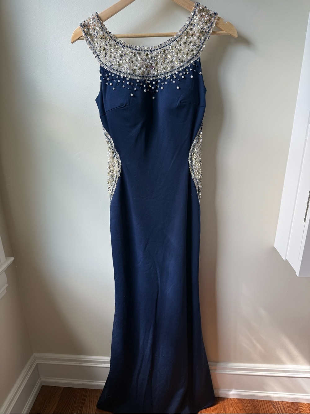 ABBY PARIS Lucci Lu Gown Maxi Beaded Sequin Formal Prom Homecoming Celestial 2